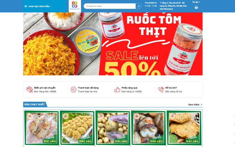 Mẫu thiết kế website thực phẩm 